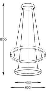 LED závěsné svítidlo 2500 lm 3000+4000+6000K zlaté Zuma Line BRENO 18140GD-2