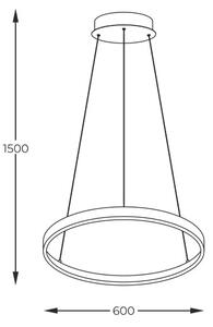 LED závěsné svítidlo 1400 lm 3000+4000+6000K černe Zuma Line BRENO 2023201-BK60