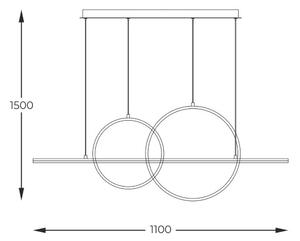 LED závěsné svítidlo 4000 lm 3000K zlaté 3-krokové stmívání Zuma Line CHOLET MD7358-2A-3GT
