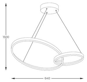 LED závěsné svítidlo 2000 lm 3000+4000+6000K černé, zlaté Zuma Line RANDO 20002P-GD