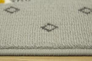 Dětský kusový koberec LUNA KIDS 534212/89945 Lvíček šedý / hořčicový Rozměr: 140x200 cm