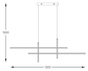 LED závěsné svítidlo 1600 lm 3000+4000+6000K zlaté Zuma Line EDGE 22008P-BK/GD