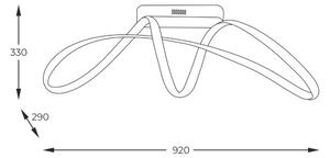LED stropní svítidlo 2800 lm 3000+4000+6000K zlaté Zuma Line FERMI 20026C-GD