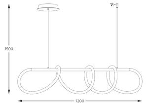 LED závěsné svítidlo 3200 lm 3000+4000+6000K černé Zuma Line BALBO 20006PM-BK