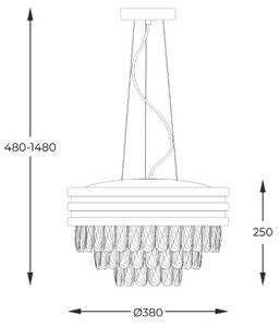 Závěsné svítidlo 4x E14 zlaté Zuma Line NAICA P0525-04A-F4V6