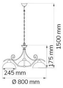 Wofi 5128.03.09.0000 - Lustr na řetězu LACCHINO 3xE27/60W/230V