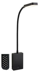 BRILONER Cielo lampa na čtení - 2W, 200lm, LED, nabíjecí, stmívatelné, dotykový vypínač, bezdrátové, černá 2361015