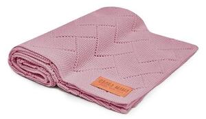 Dětský pokoj - 100% bambuová pletená deka v růžové barvě 80x80 cm