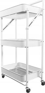 Kontrast Kovový skládací kuchyňský vozík CARRIAGE 82 cm bílý