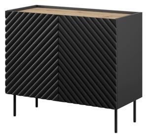 HALMAR Komoda Onda 2D černá/dub artisan