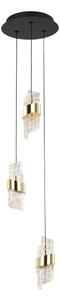 LED závěsné svítidlo 1700 lm 3000K zlatá ITALUX Tonga PND-26374-3-23W-3K-BK-GD