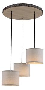 Leuchten Direkt 11236-79 - Lustr na lanku BARK 3xE27/40W/230V