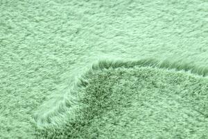 Makro Abra Kusový koberec shaggy BUNNY IMITACE KRÁLIČÍ SRSTI zelený Rozměr: 60x100 cm