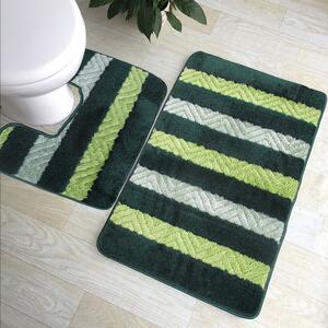 Sada koupelnových koberečků Montana 02 s výřezem - zelená