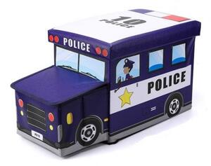 Dětský pokoj - Modrý koš na hračky v podobě policejního auta