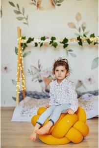 Dětský pokoj - Polštář uzlík na sezení v hořčicové barvě