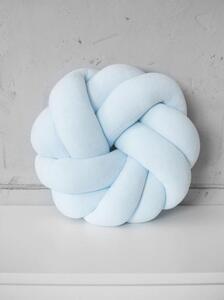 Dětský pokoj - Pletený velurový polštář v beby modré barvě