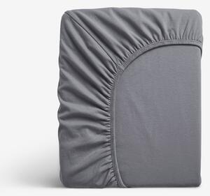 Goldea jersey elastické prostěradlo - tmavě šedé 90 x 200 cm