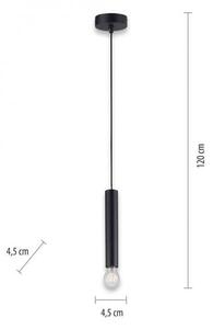 Leuchten Direkt 15617-18 - Lustr na lanku BRUNA 1xE27/60W/230V černá
