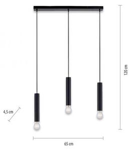Leuchten Direkt 15618-18 - Lustr na lanku BRUNA 3xE27/60W/230V černá