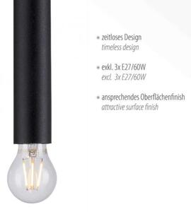 Leuchten Direkt 15618-18 - Lustr na lanku BRUNA 3xE27/60W/230V černá