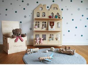 Dětský pokoj - Dětská třípatrová závěsná police na knihy a hračky A Bílá