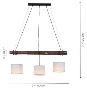 Leuchten Direkt 11238-79 - Lustr na lanku BARK 3xE27/40W/230V