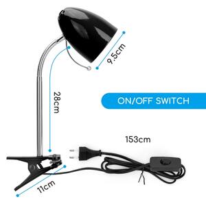 Aigostar - Stolní lampa s klipem 1xE27/11W/230V černá/chrom