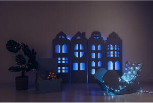 Dětský pokoj - Nástěnná ozdoba - osvětlené domy s led páskem Modrá
