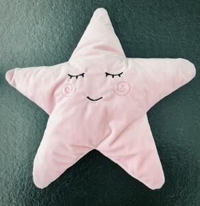 Dětský pokoj - Dětský růžový polštářek ve tvaru hvězdy