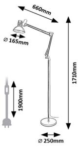 Rabalux 2197 - Stojací lampa ARISTEO 1xE27/40W/230V krémová/zlatá