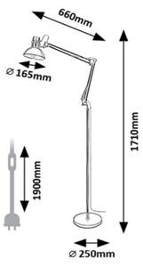 Rabalux 2196 - Stojací lampa ARISTEO 1xE27/40W/230V černá/lesklý chrom