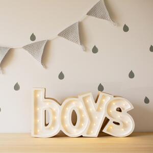 Dětský pokoj - Dětská dřevěná lampa ve tvaru nápisu BOYS Mátová