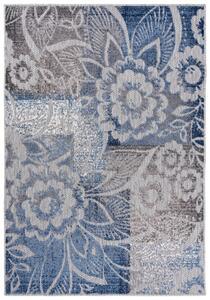 Makro Abra Moderní kusový koberec AVENTURA ED27A Květy šedý modrý Rozměr: 160x230 cm