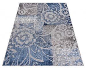 Makro Abra Moderní kusový koberec AVENTURA ED27A Květy šedý modrý Rozměr: 80x200 cm