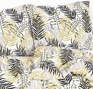 Goldea bavlněné ložní povlečení deluxe - žluté a černé palmové listy 140 x 220 a 70 x 90 cm