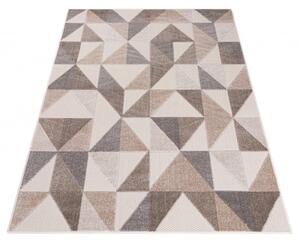 Makro Abra Moderní kusový koberec AVENTURA EC96E Trojúhelníky krémový Rozměr: 80x150 cm