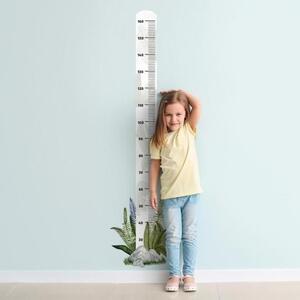 Dekorace na stěnu - Nálepka dětský výškový metr na zeď s motivem rostlin