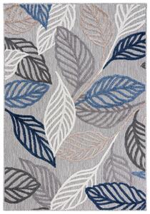 Makro Abra Moderní kusový koberec AVENTURA EC99A Listy stromu šedý modrý Rozměr: 80x150 cm