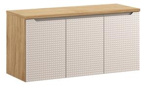 Comad Závěsná skříňka pod umyvadlo Luxor Beige I s deskou 120 cm béžová/dub olejovaný