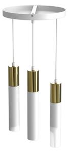 Lustr na lanku CASSA 3xGU10/8W/230V bílá/zlatá