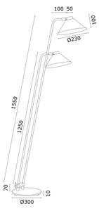Argon 7074 - Stojací lampa GABIAN 2xE27/15W/230V bílá