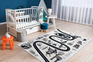 Makro Abra Dětský kusový koberec FUN Cesta zvířátka krémový Rozměr: 120x170 cm