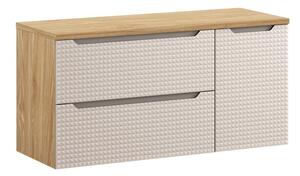 Comad Závěsná skříňka pod umyvadlo Luxor Beige II s deskou 120 cm béžový/dub olejovaný