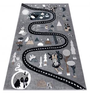 Dywany Luszczow Dětský kusový koberec FUN Route, ulice, zvířata šedá Rozměr koberce: 80 x 150 cm