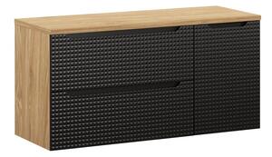 Comad Závěsná skříňka pod umyvadlo Luxor Black s deskou 120 cm černá/dub olejovaný
