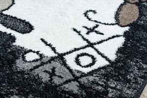Makro Abra Dětský kusový koberec FUN Skákací panák černý Rozměr: 80x150 cm