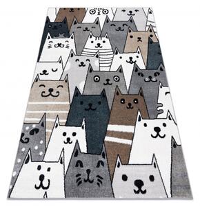 Makro Abra Dětský kusový koberec FUN Kočičky šedý Rozměr: 180x270 cm