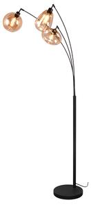 TRIO 417000313 LUMINA stojacia lampa V2000mm 3xE14 černá matná, jantarová