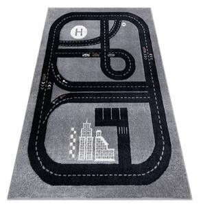 Makro Abra Dětský kusový koberec FUN Závodní dráha Město šedý Rozměr: 160x220 cm